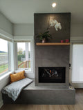 Tile, framing and fireplace w mantel installation