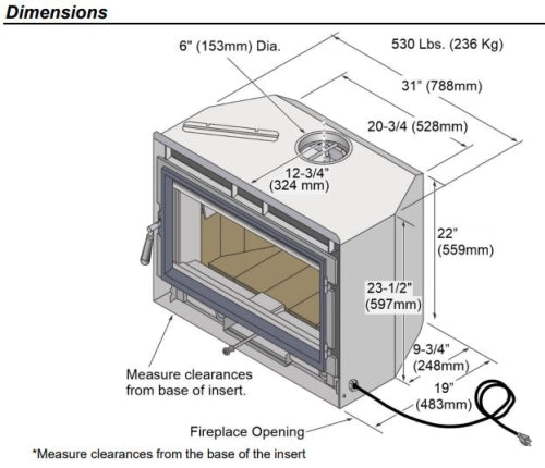 Lopi/FPX Large Flush NexGen-Hybrid™ Rectangular Door Wood Insert